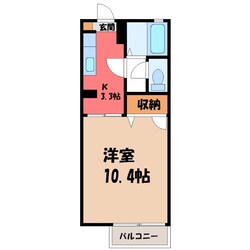 宇都宮駅 徒歩41分 1階の物件間取画像